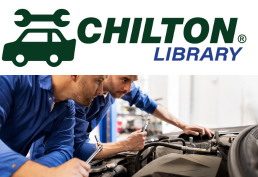 Chilton Library Logo with image of two mechanics working on a vehicle