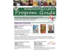 Cover, December 2022 - January 2023 Barberton Public Library Program Guide